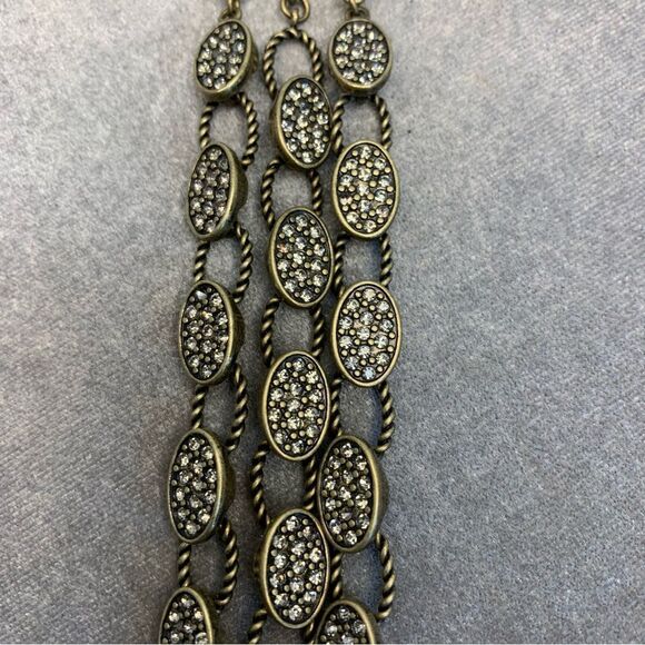 KIAM Family bronze brass tone layered Crystal rhinestone oval bracelet - Picture 4 of 10